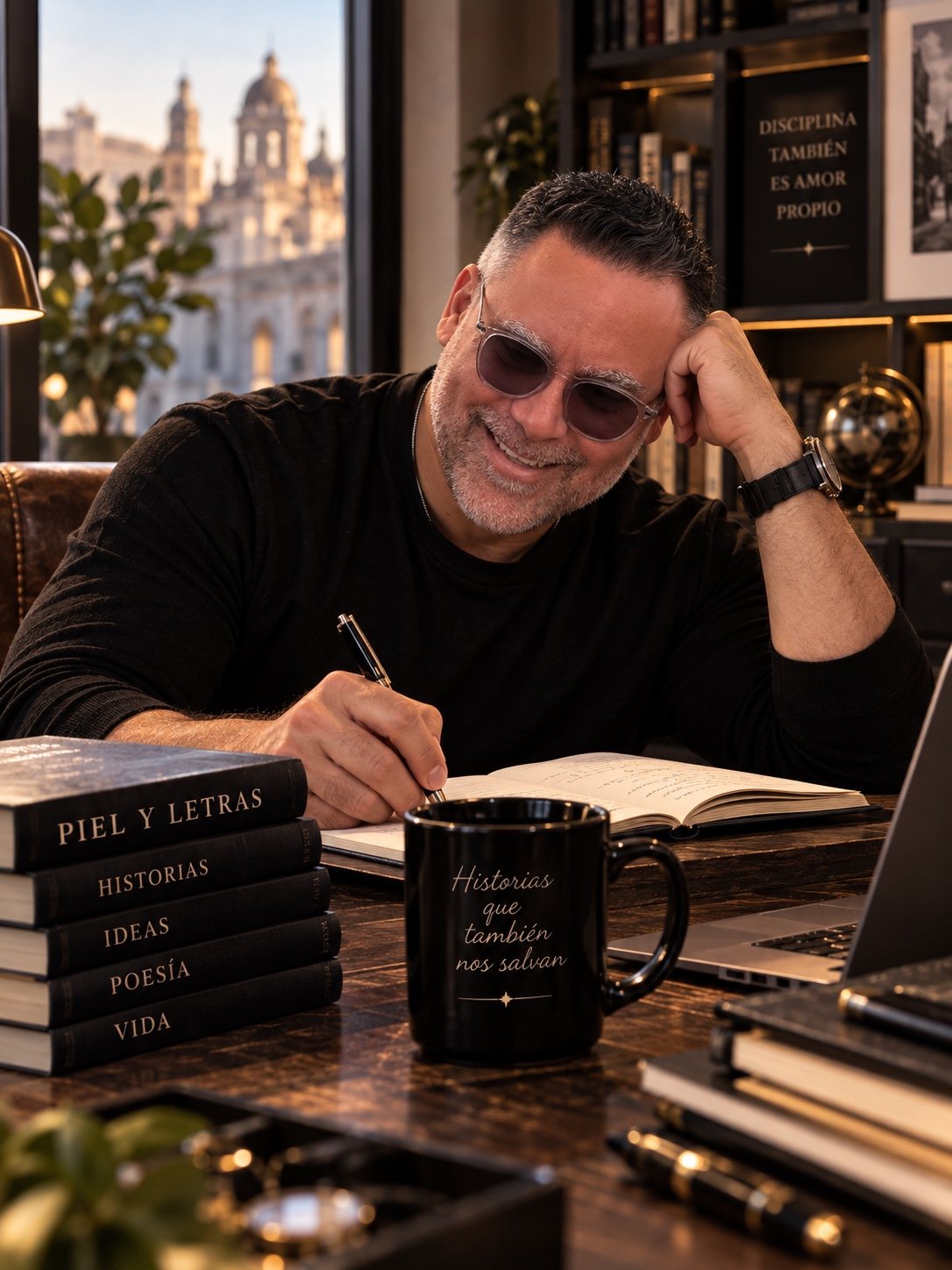 Autor de Piel y Letras escribiendo